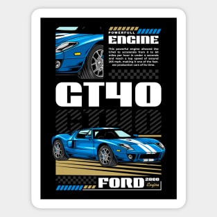 Iconic GT40 Muscle Car Sticker